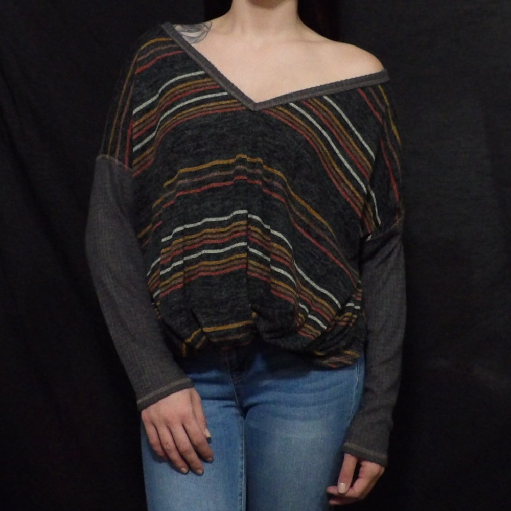 Gray Striped Long Sleeve